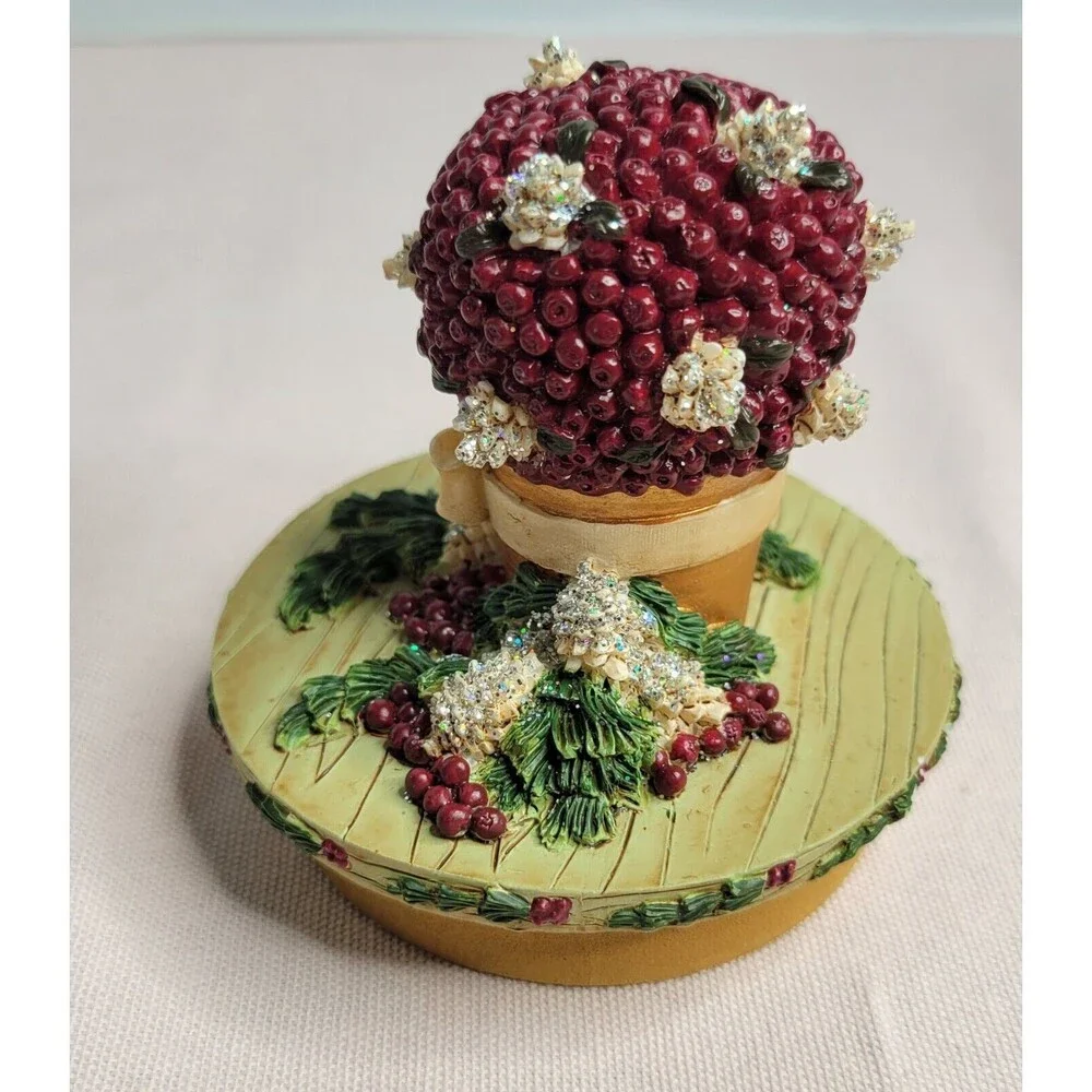 Our America Candle Topper CHRISTMAS TOPIARY Sugar Plum Fits Medium & Large Jars